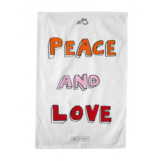 Bella Freud Peace and Love Tea Towel Online Sale